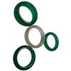 Image 2 : New - 1 Rose Quartz & 3 Jade Green Rings - Average width of 5.7mm ( 2 size 8, 1 size 9 & 1 size 10)