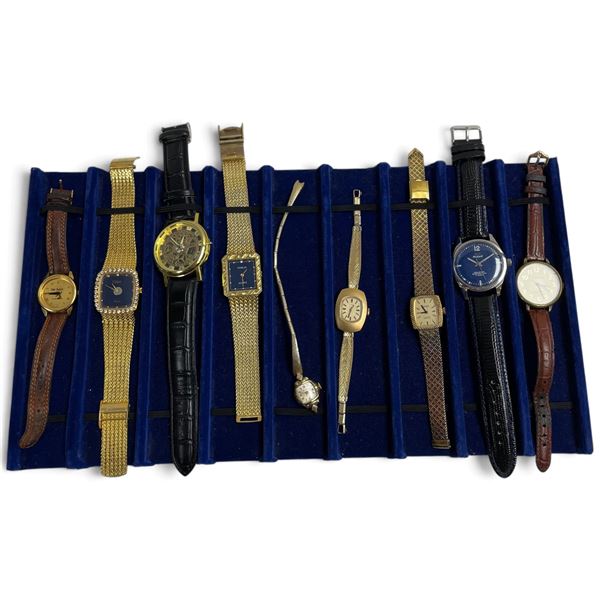 Collection of 9 Watches - Featuring a Vintage Bulova with Rolled Gold Bezel - Preowned