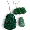 Image 1 : 3 Carved Jade Green Pendants - The Guanyin Boddhisattva measures 38 mm x 51mm x 12 mm thick