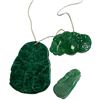 Image 2 : 3 Carved Jade Green Pendants - The Guanyin Boddhisattva measures 38 mm x 51mm x 12 mm thick