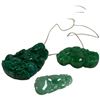Image 3 : 3 Carved Jade Green Pendants - The Guanyin Boddhisattva measures 38 mm x 51mm x 12 mm thick