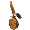 Image 2 : Carved Wood Eagle Sculpture Wall Clock by C. Hiebert - 2" x 7" x 16" tall