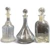 Image 1 : 3 Glass and Crystal Decanters with Stoppers