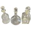 Image 3 : 3 Glass and Crystal Decanters with Stoppers