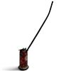 Image 1 : Antique Chinese Water/Opium Pipe with Red and Floral Design