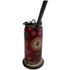 Image 2 : Antique Chinese Water/Opium Pipe with Red and Floral Design