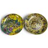 Image 1 : 2 Chinese Porcelain Plates with Traditional Jingdezhen-style Designs on Yellow Background - 9.5"