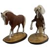 Image 2 : 2 Casey Hiebert Hand Carved Horse Figures on Burl Wood Bases- Rearing Horse is 9" tall on a 8" x 5"