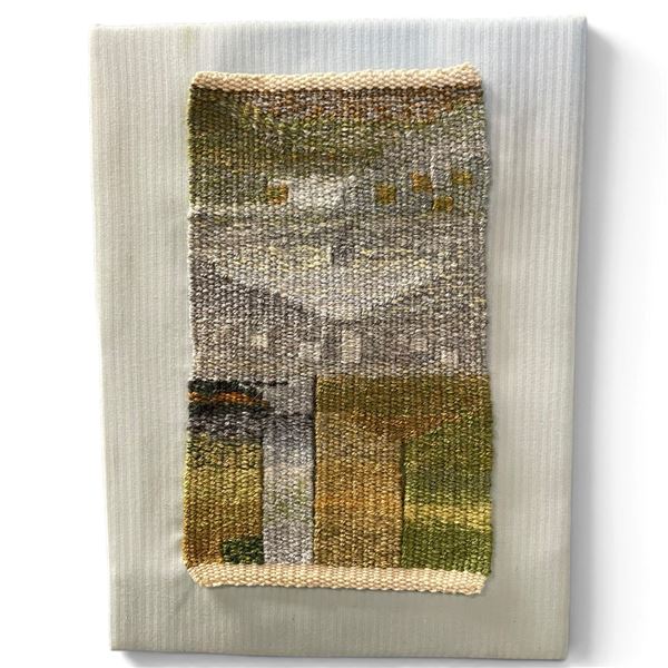 Mounted Textile Art by Artist & Weaver Jane Millard - 9" x 12"