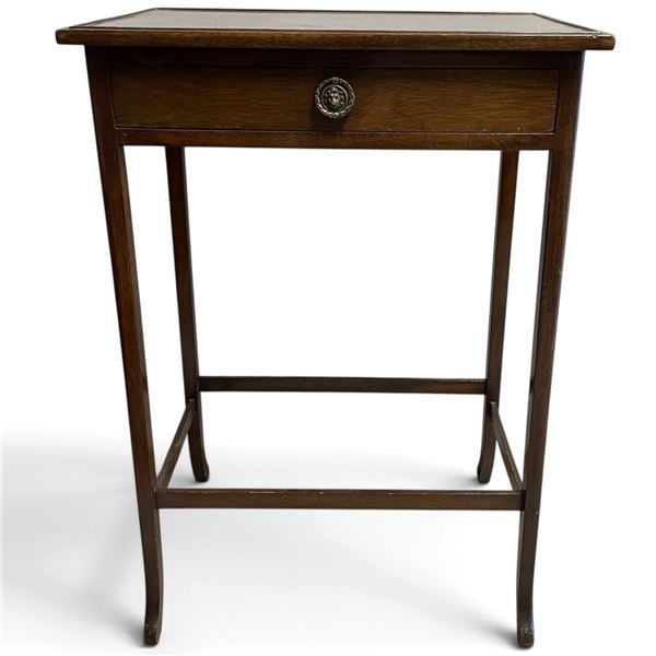 Vintage Wood  Accent Table with Drawer  - 13" x 10" x 27" tall