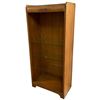 Image 2 : Vintage Open Wood Display Cabinet with Carved Detail & Glass Shelves (24"x13"x53")