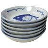 Image 6 : Blue and White Fish-Decorated Dish Set with Covered Bowl