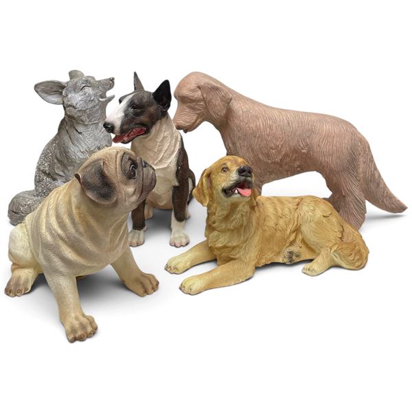 Good Boy Lot of Wolf & 4 Dogs - Tallest is 12"