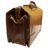 Image 3 : Large Brown Leather Satchel Briefcase with Top Handle