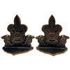 Image 3 : Boy Scouts Fleur-de-Lis Bookends with Embroidered Insignia