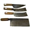 Image 6 : Four Wood-Handled Kitchen Cleavers and Knives
