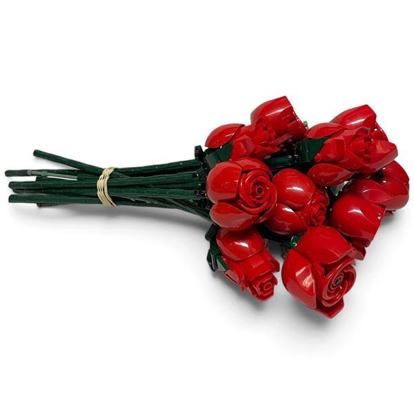Red Artificial/Lego Rose Bouquet with White Accent Flowers