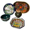 Image 2 : Hand-Painted Ceramic Pottery with Decorative Tray