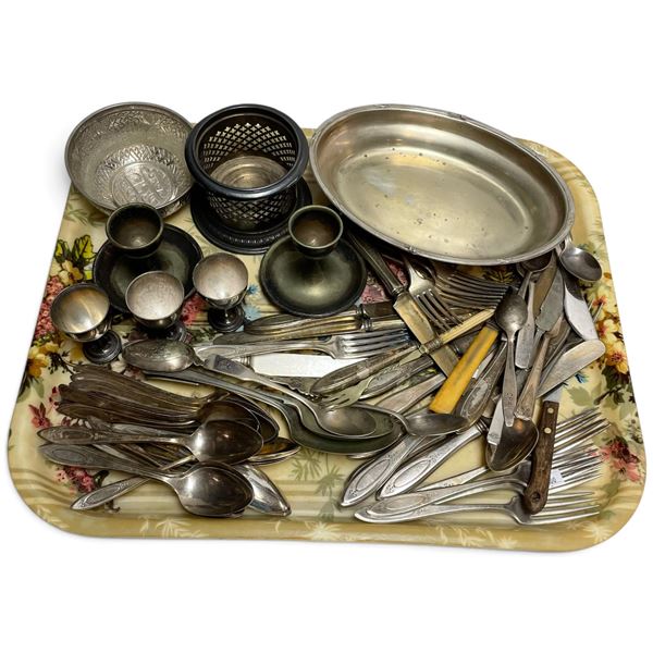 Mixed Flatware, Serving Dish, Cups and Tableware