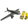 Image 2 : Silver Airplane Toy with Three Yellow Toy Trucks