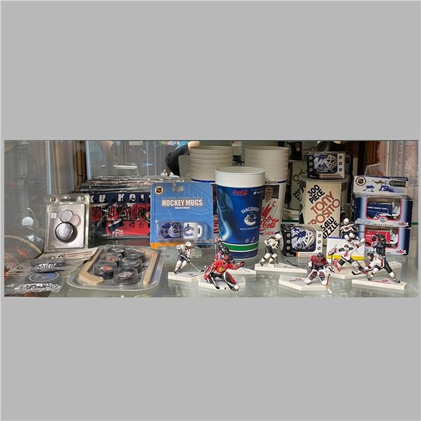 NHL Hockey Collectibles with Figurines, Mugs, Cups, Pucks and New Items