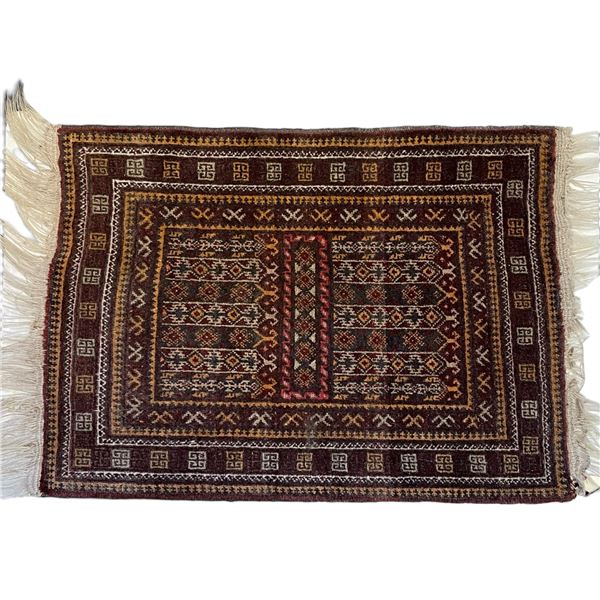 Hand-Knotted 100% Wool Pile Rug - 18" x 26"