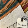 Image 2 : Geometric Pattern Woven Area Rug - 30" x 68"