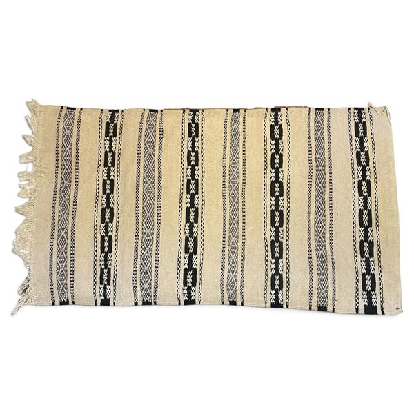 Black and Beige Geometric Area Rug - 35" x 62"