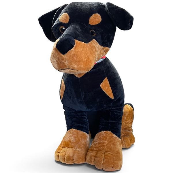Huge Black and Brown Plush Dog Toy - 18" x 36" x 33" tall