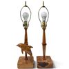 Image 1 : Pair of Carved Wooden Dolphin Table Lamps by C. Hiebert