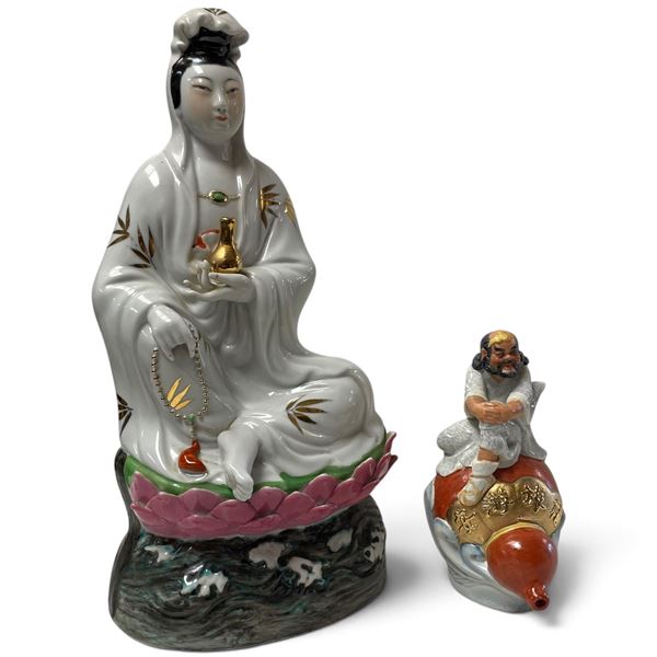 Pair of Glazed Ceramic Figures