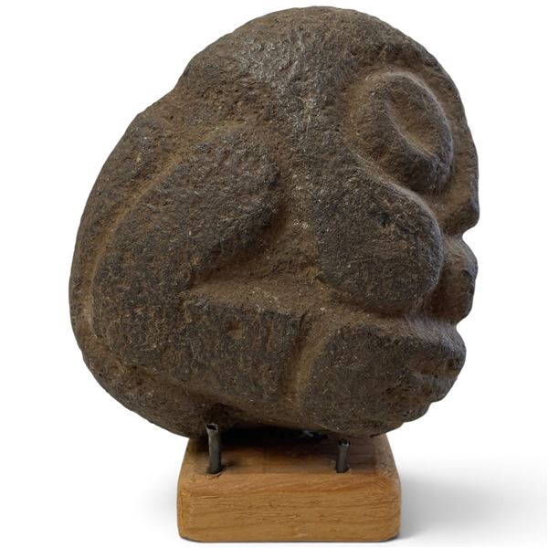Figural Head Sculpture on Display Stand