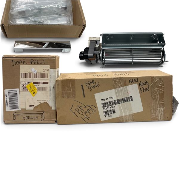 Keli YJ64-16E Fan Assembly with Chrome Door Pull - Pull 16.2 cm / 6.4"