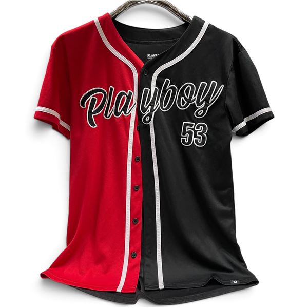 Playboy Black and Red #53 Baseball Jersey - 100% Polyester
