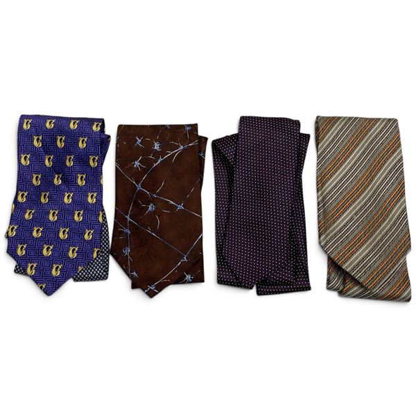 Four Neckties with Gianni Versace, BOSS, HUGO and Kenzo Labels
