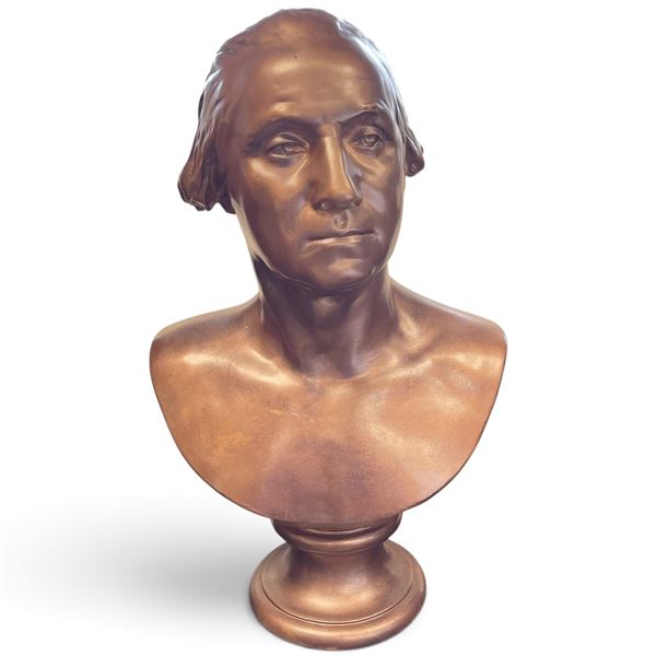 Bust Sculpture with Braided Hair and Pedestal Base