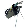 Image 3 : Group of Assorted Golf Clubs with Stand Bag - TNT Irons, Alien Touch Shot Wedge, Metal Woods