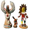 Image 4 : Group of 5 Native Collectibles - Sun Head Kachina, 2 Ski Country Eagle Dancer Bottles & 2 Wood Boxes