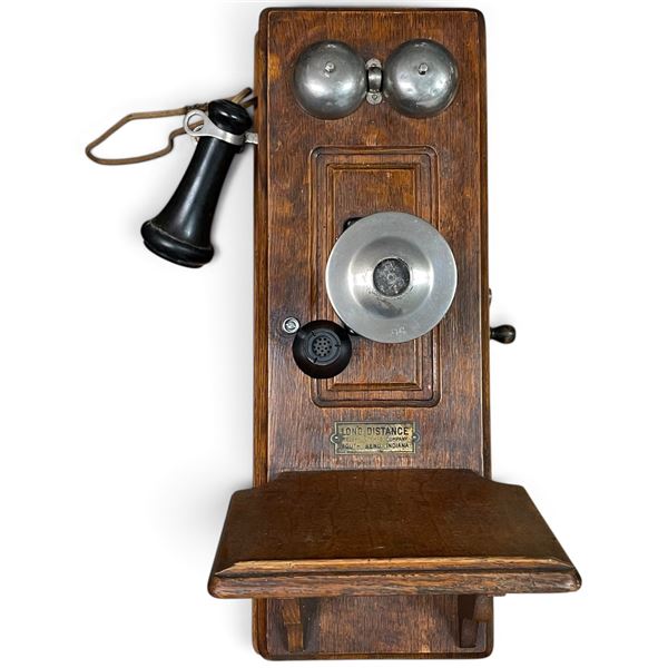 Circa 1900 Long Distance Telephone Manufacturing Company Wall Telephone with Picture Frame Front, Wo