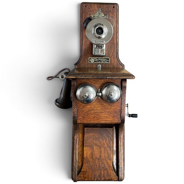 Circa 1904-1929 Vought-Berger Company Fiddleback Telephone with Type 250 Transmitter, Restored, H27