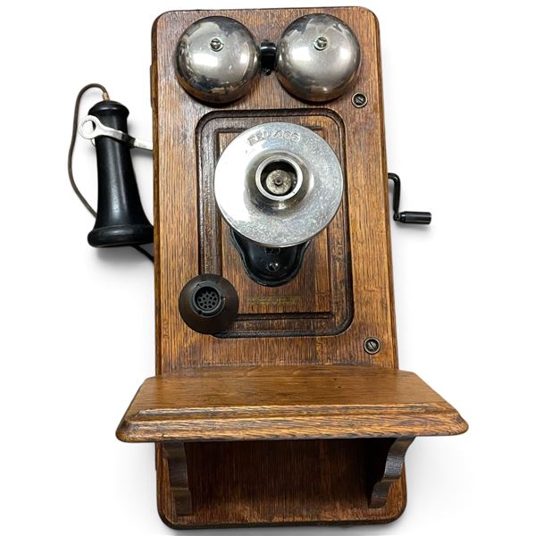 1918 Kellogg Switchboard & Supply Co. Model 2039S Compact Wall Telephone for Two Batteries, Converti