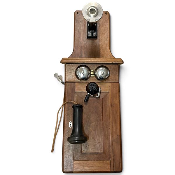Circa 1905-1907 Western Electric Company Type 301-A Fiddleback Farmer's Telephone with Type 144 Rece