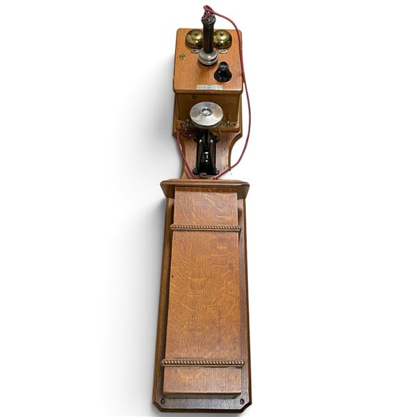 Circa 1895-1900 Farr Telephone Company of Chicago, Mae West Backboard Tandem for Two Cells with Bras