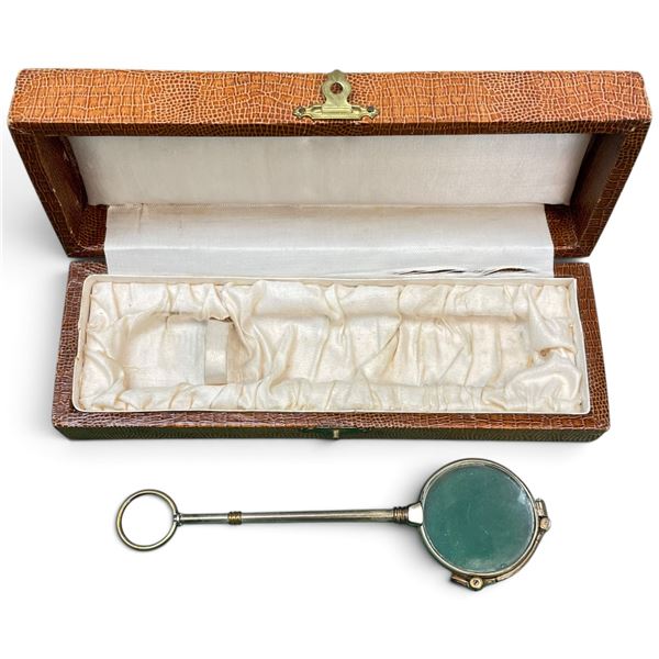 Antique Gold Plated Lorgnette in Case