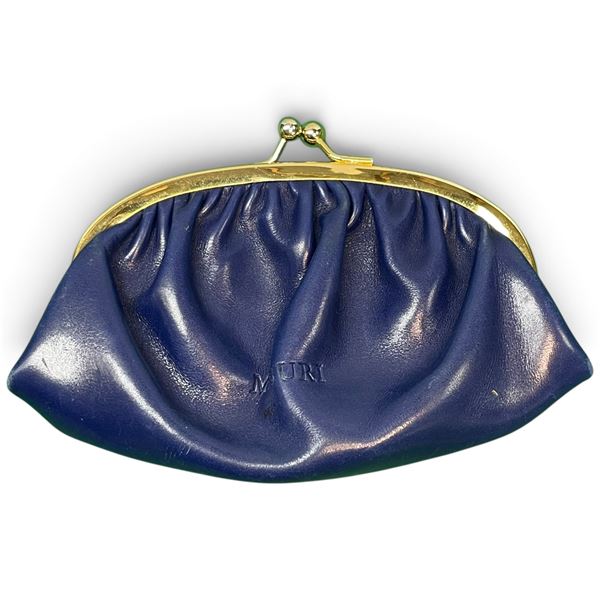 Soft Blue Italian Leather Misuri Coin Purse