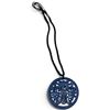 Image 1 : Large Dyed Blue Stone Chinese Double Happiness Pendant - Pendant measures: 71mm diameter x 7 mm thic