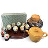 Image 1 : Mini Egg Set on Stands, Stoppered Container & Tiny Teapot
