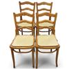 Image 1 : Set of 4 Matching Beech Wood Ladder Back Chairs