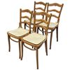 Image 2 : Set of 4 Matching Beech Wood Ladder Back Chairs