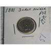 Image 2 : 1881 3 CENT NICKEL